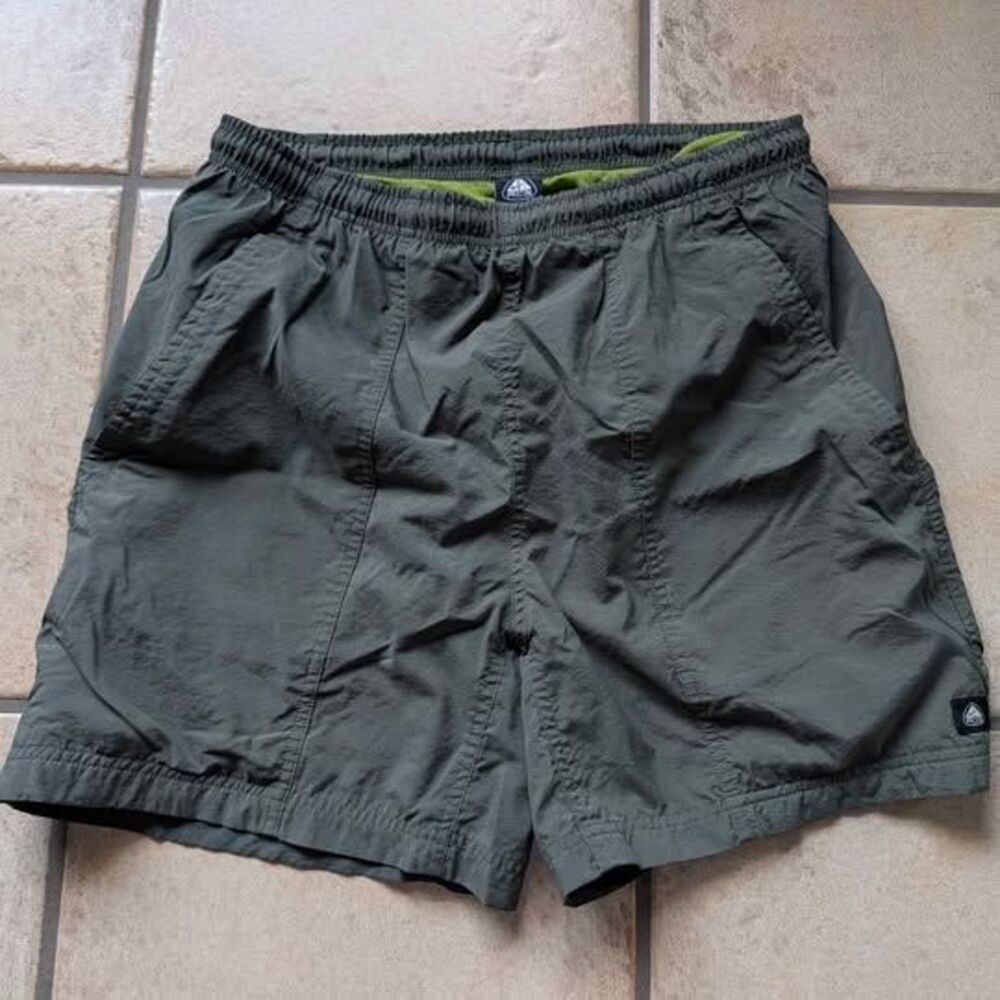 VTG Nike ACG Swim trunks MEDIUM dark green drawstring mesh lining lightweight